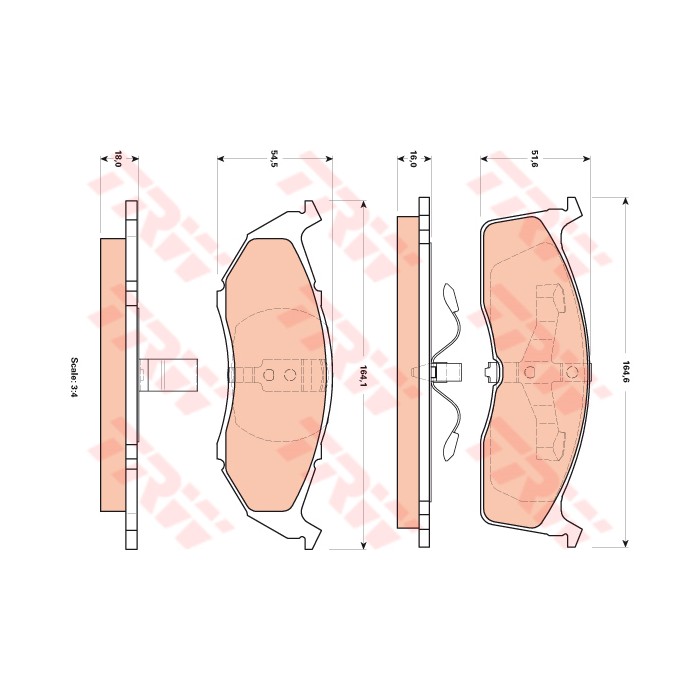 TRW Bremsbelagsatz, Scheibenbremse GDB4091