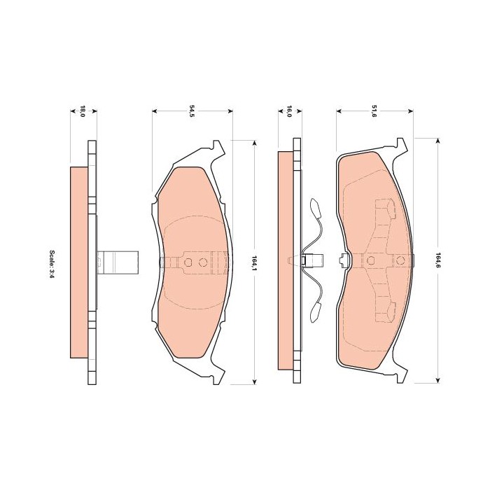 TRW Bremsbelagsatz, Scheibenbremse GDB4091