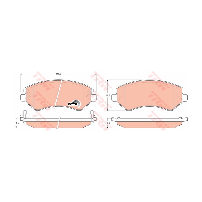 TRW COTEC Bremsbelagsatz, Scheibenbremse GDB4126