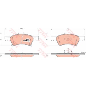 TRW COTEC Bremsbelagsatz, Scheibenbremse GDB4129