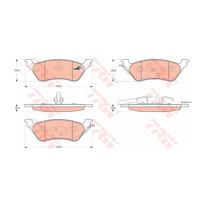 TRW COTEC Bremsbelagsatz, Scheibenbremse GDB4130