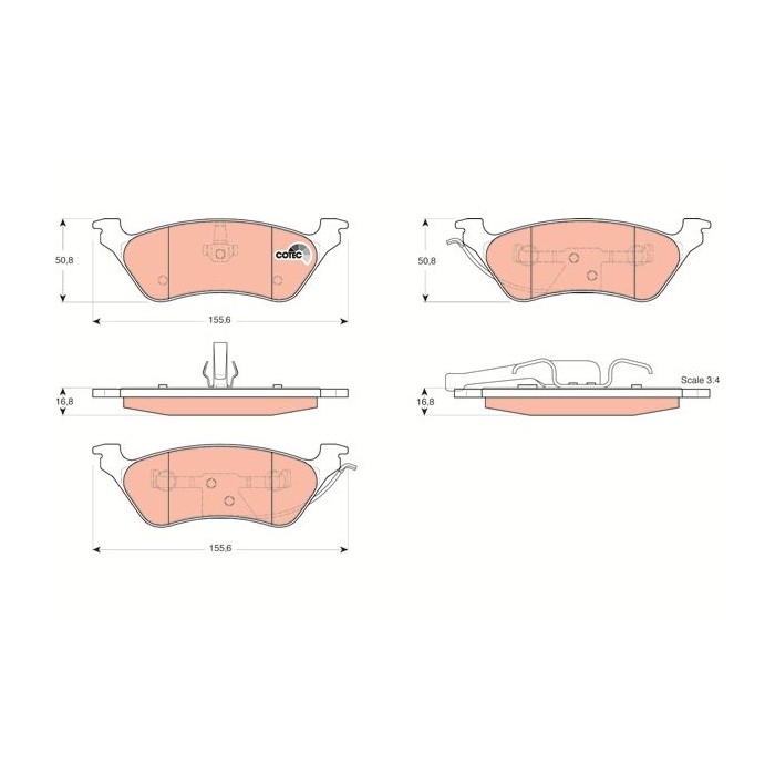 TRW COTEC Bremsbelagsatz, Scheibenbremse GDB4130