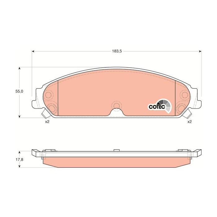 TRW COTEC Bremsbelagsatz, Scheibenbremse GDB4134