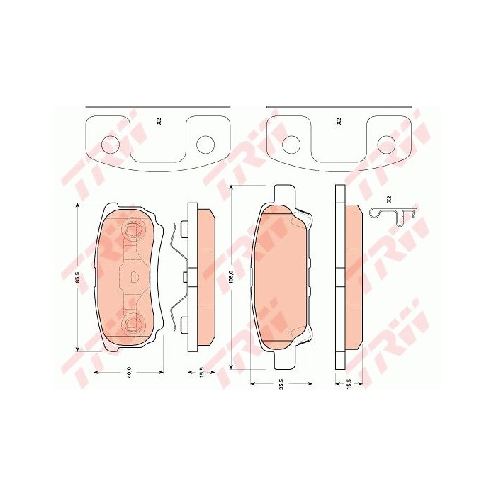 TRW Bremsbelagsatz, Scheibenbremse GDB4143