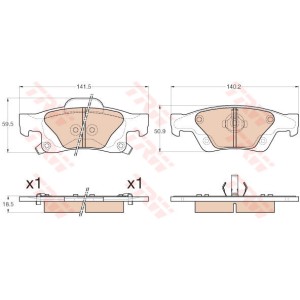 TRW COTEC Bremsbelagsatz, Scheibenbremse GDB4448
