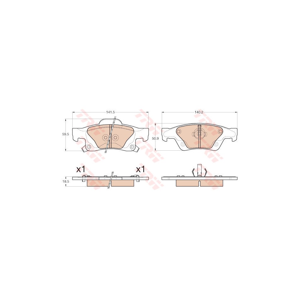 TRW COTEC Bremsbelagsatz, Scheibenbremse GDB4448