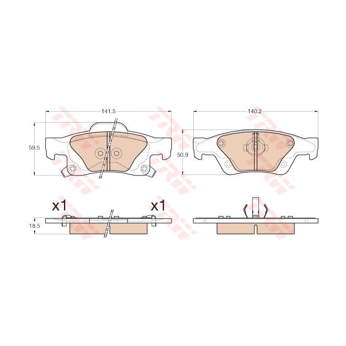 TRW COTEC Bremsbelagsatz, Scheibenbremse GDB4448