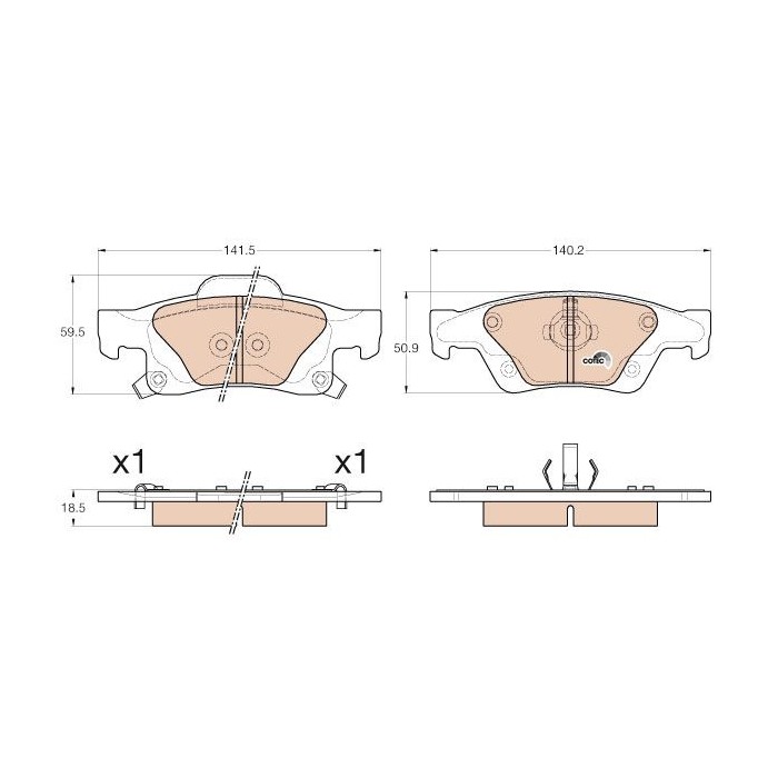 TRW COTEC Bremsbelagsatz, Scheibenbremse GDB4448