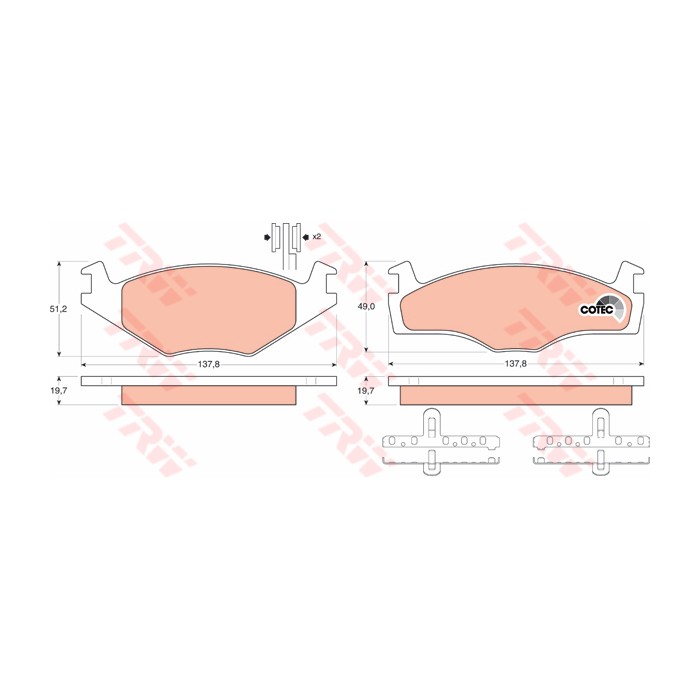 TRW COTEC Bremsbelagsatz, Scheibenbremse GDB454