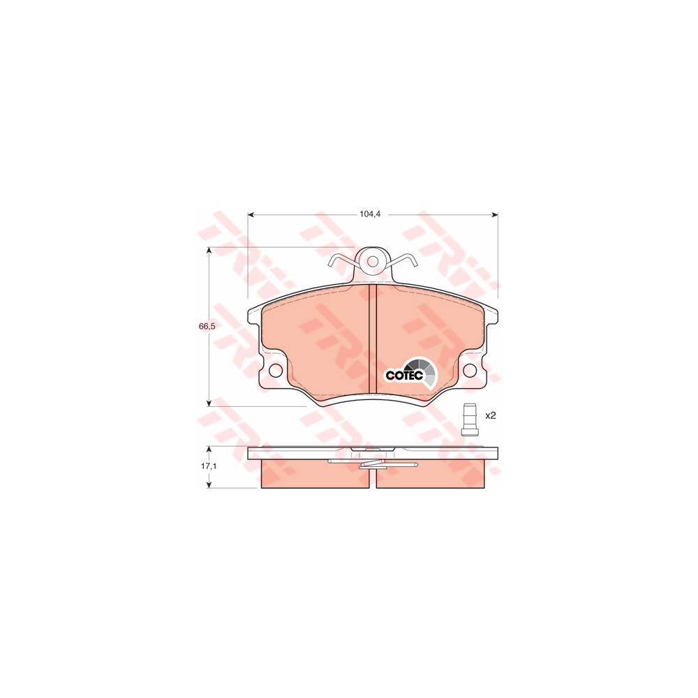 TRW COTEC Bremsbelagsatz, Scheibenbremse GDB458