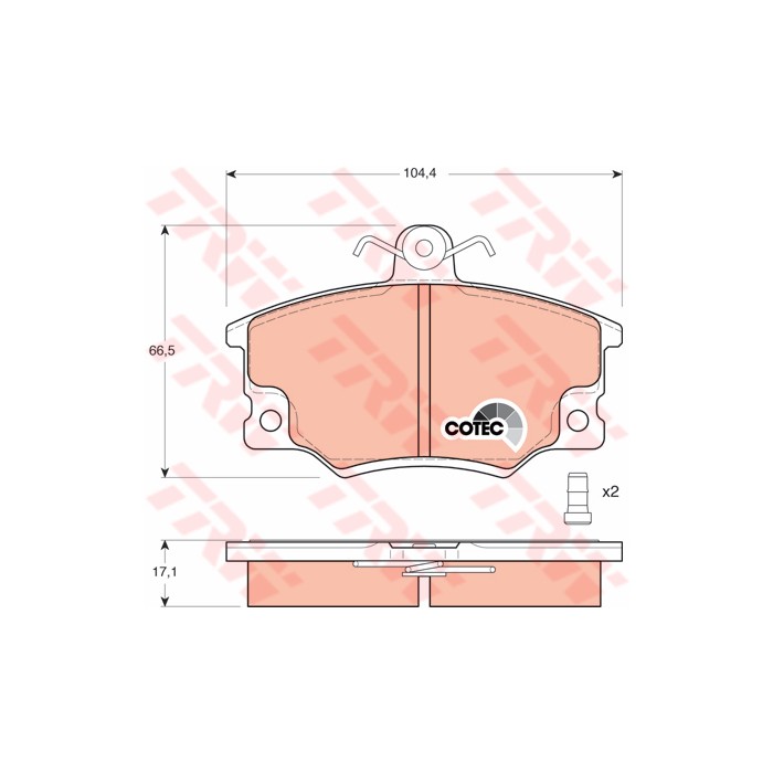 TRW COTEC Bremsbelagsatz, Scheibenbremse GDB458