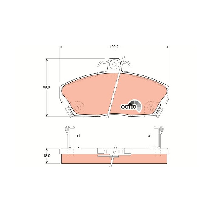 TRW COTEC Bremsbelagsatz, Scheibenbremse GDB496