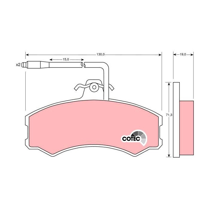 TRW COTEC Bremsbelagsatz, Scheibenbremse GDB695