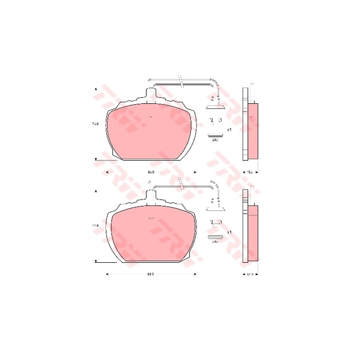 TRW Bremsbelagsatz, Scheibenbremse GDB783