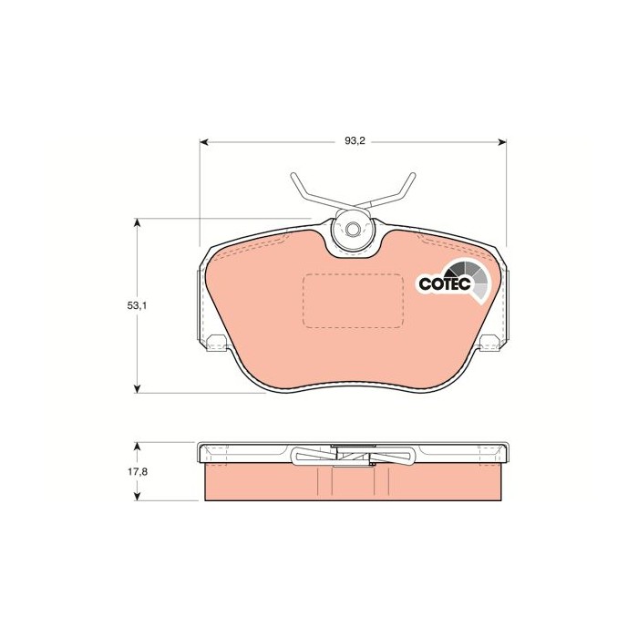 TRW COTEC Bremsbelagsatz, Scheibenbremse GDB817