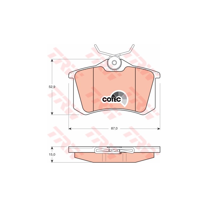 TRW COTEC Bremsbelagsatz, Scheibenbremse GDB823