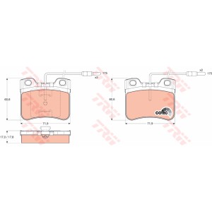 TRW COTEC Bremsbelagsatz, Scheibenbremse GDB906