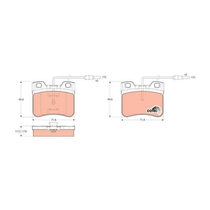 TRW COTEC Bremsbelagsatz, Scheibenbremse GDB906