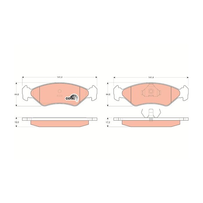 TRW COTEC Bremsbelagsatz, Scheibenbremse GDB953