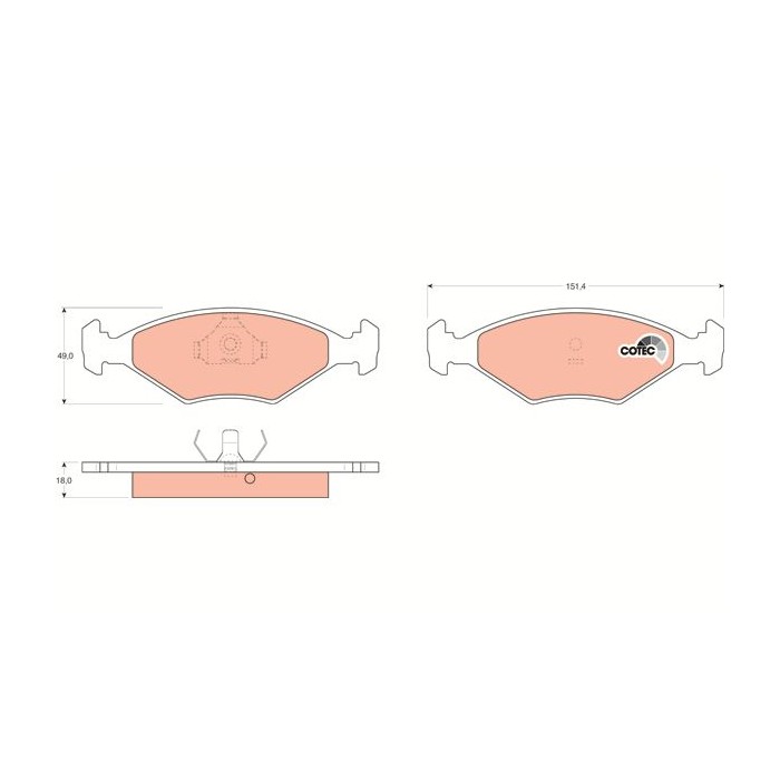 TRW COTEC Bremsbelagsatz, Scheibenbremse GDB958