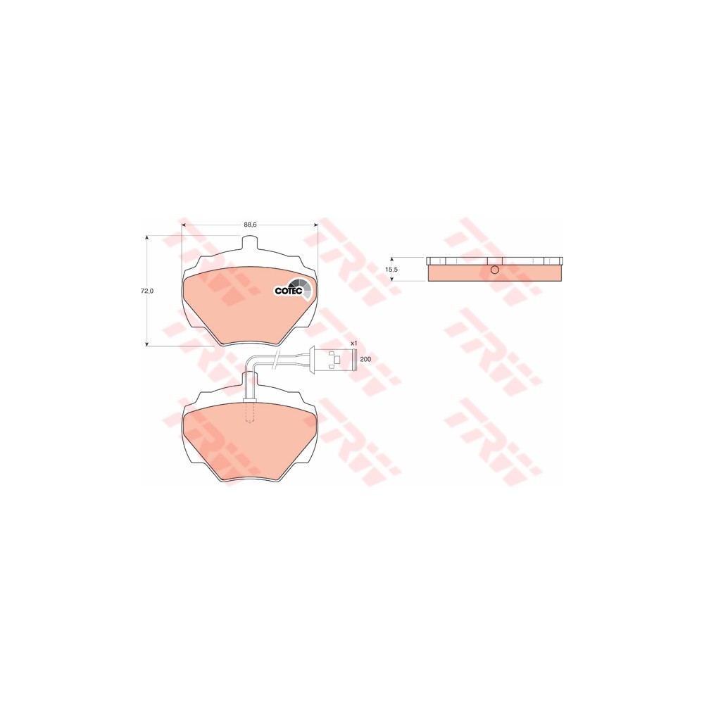 TRW COTEC Bremsbelagsatz, Scheibenbremse GDB976