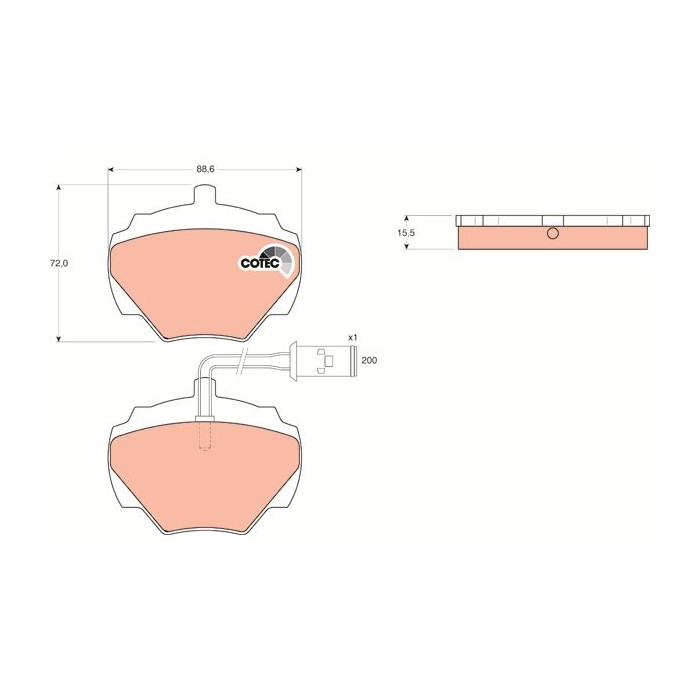 TRW COTEC Bremsbelagsatz, Scheibenbremse GDB976