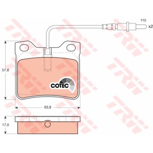 TRW COTEC Bremsbelagsatz, Scheibenbremse GDB985