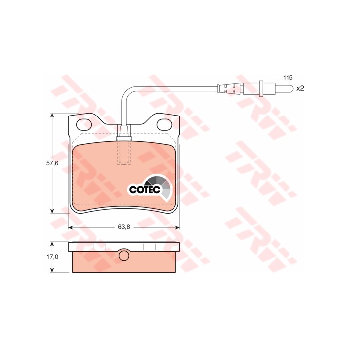 TRW COTEC Bremsbelagsatz, Scheibenbremse GDB985