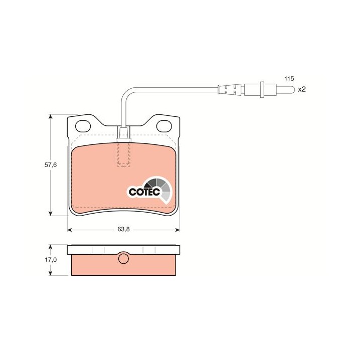 TRW COTEC Bremsbelagsatz, Scheibenbremse GDB985