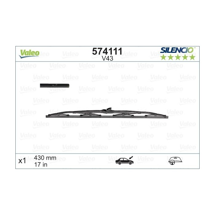 VALEO SILENCIO CONVENTIONAL SINGLE Wischblatt 574111