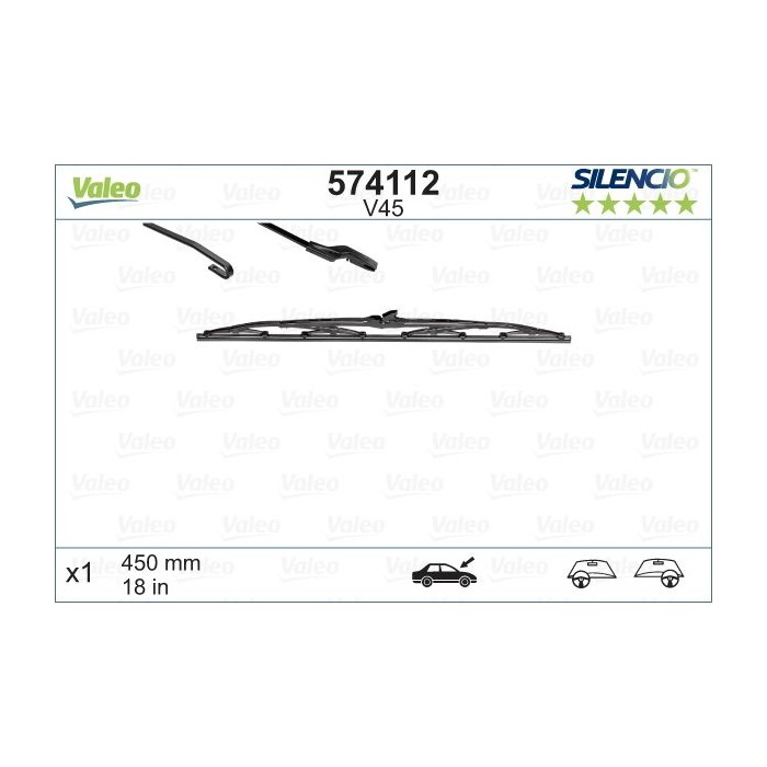VALEO SILENCIO CONVENTIONAL SINGLE Wischblatt 574112