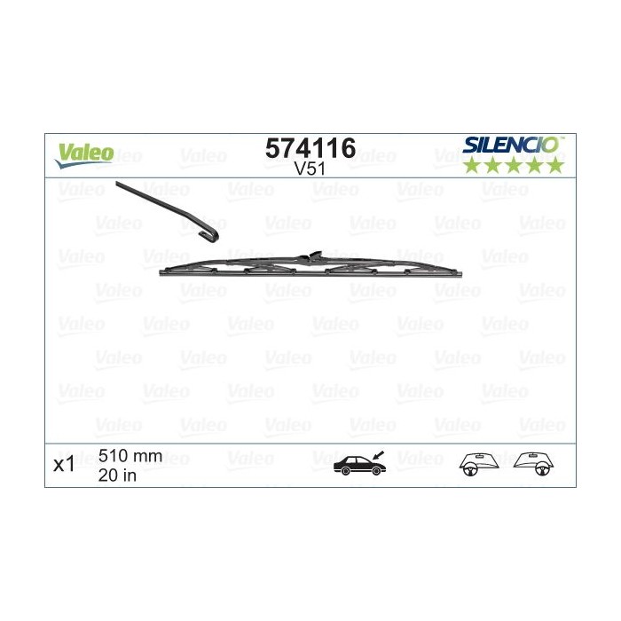 VALEO SILENCIO CONVENTIONAL SINGLE Wischblatt 574116