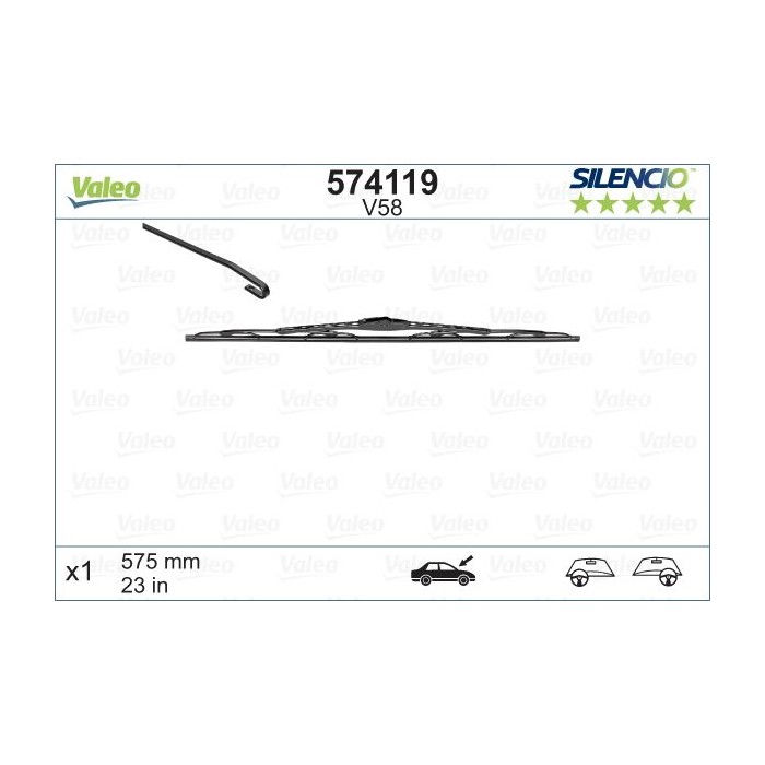 VALEO SILENCIO CONVENTIONAL SINGLE Wischblatt 574119