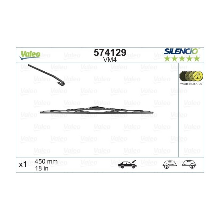 VALEO SILENCIO CONVENTIONAL SINGLE Wischblatt 574129