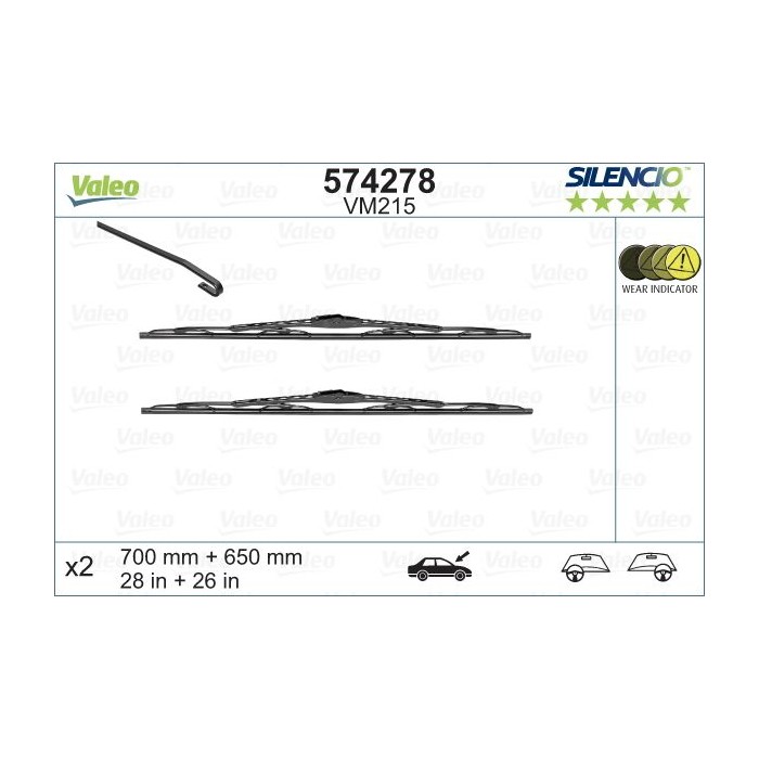 VALEO SILENCIO CONVENTIONAL SET Wischblatt 574278