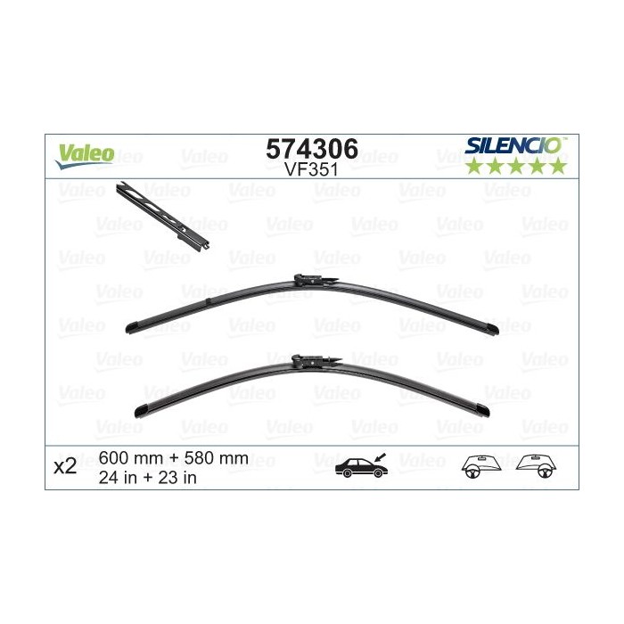 VALEO SILENCIO FLAT BLADE SET Wischblatt 574306