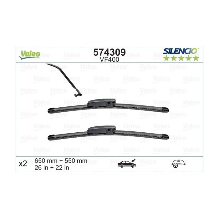 VALEO SILENCIO FLAT BLADE SET Wischblatt 574309
