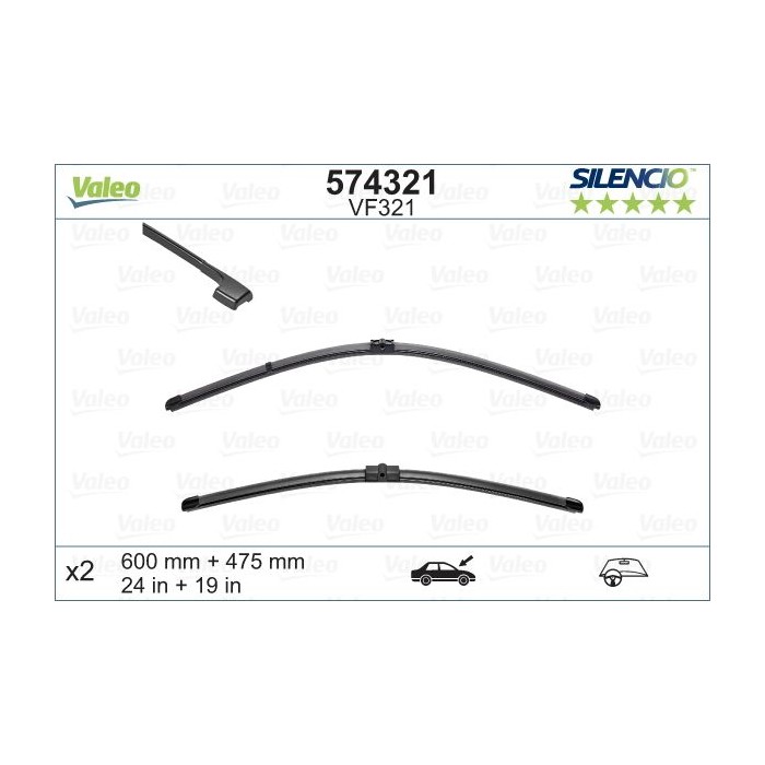 VALEO SILENCIO FLAT BLADE SET Wischblatt 574321