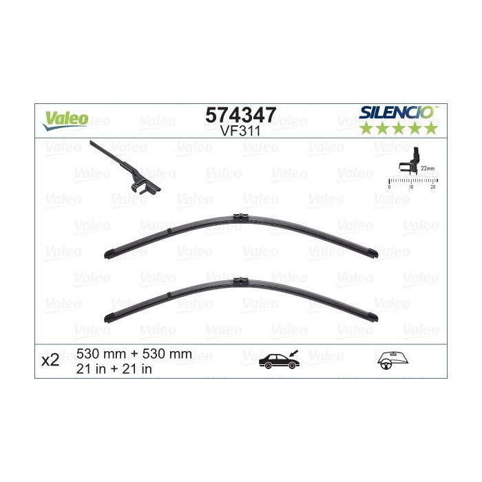 VALEO SILENCIO FLAT BLADE SET Wischblatt 574347