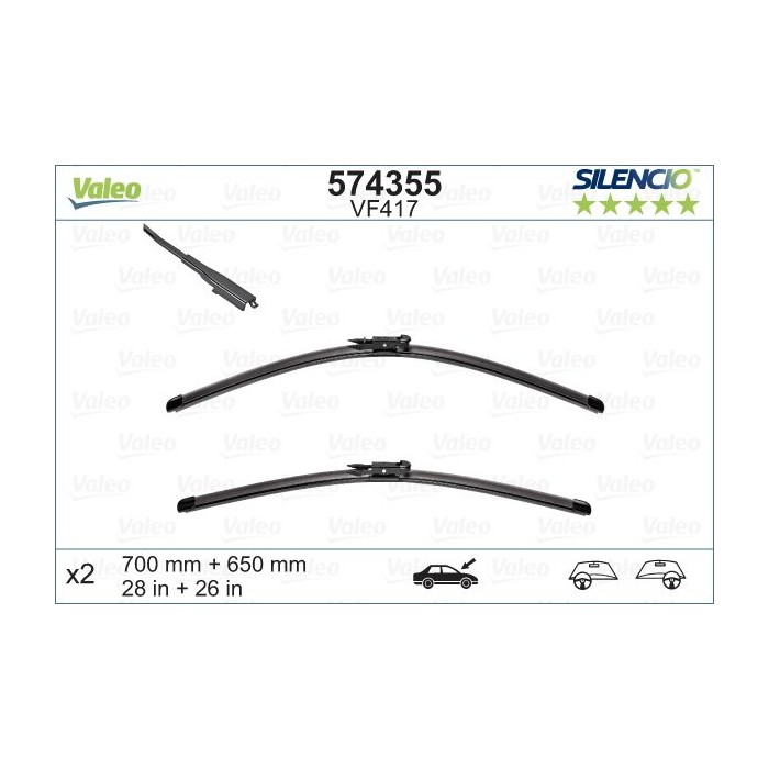 VALEO SILENCIO FLAT BLADE SET Wischblatt 574355
