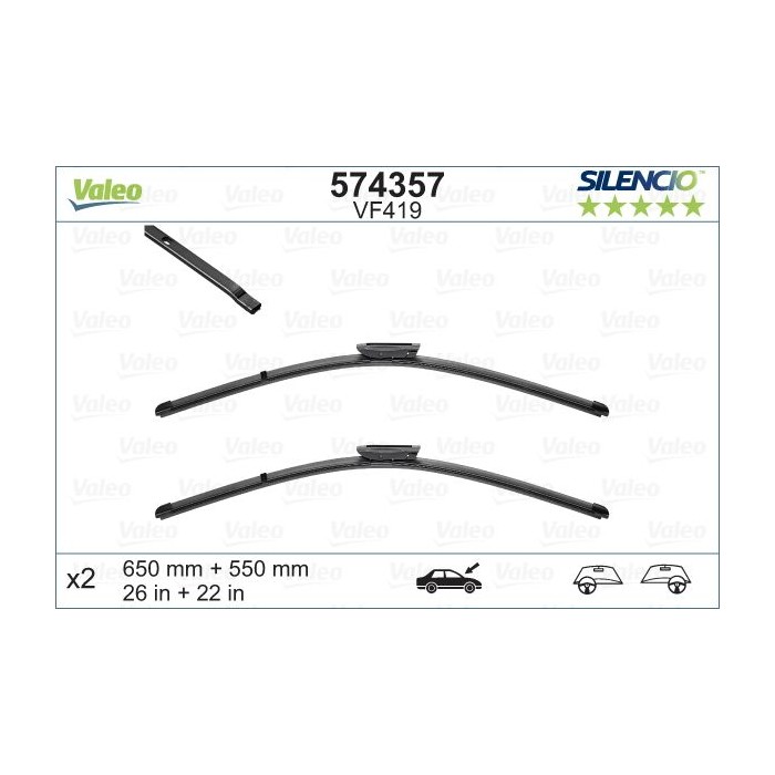 VALEO SILENCIO FLAT BLADE SET Wischblatt 574357