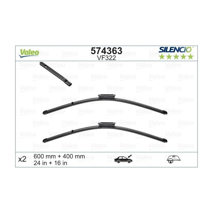 VALEO SILENCIO FLAT BLADE SET Wischblatt 574363