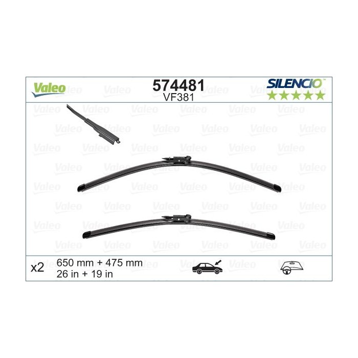 VALEO SILENCIO FLAT BLADE SET Wischblatt 574481