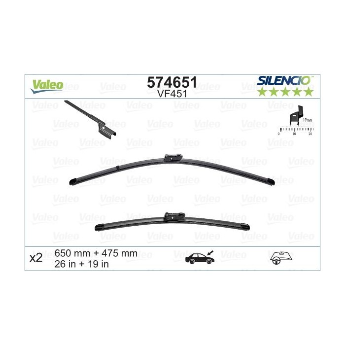 VALEO SILENCIO FLAT BLADE SET Wischblatt 574651