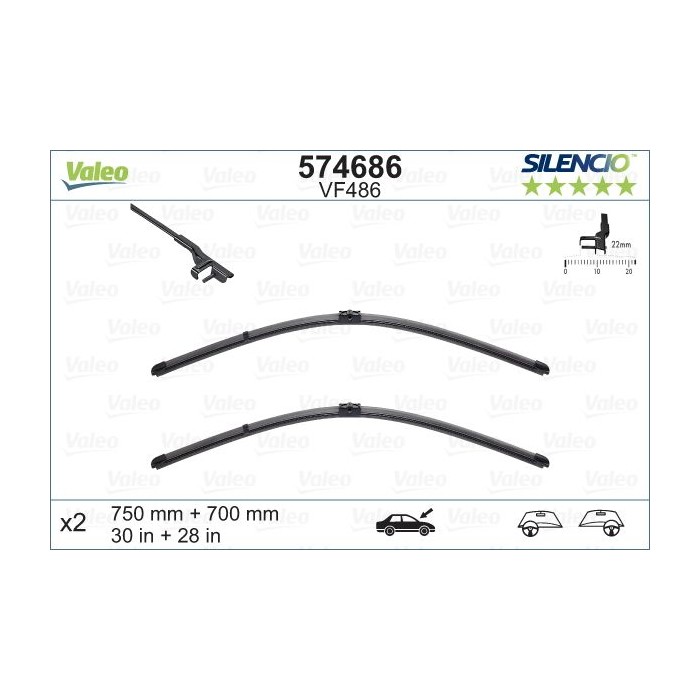 VALEO SILENCIO FLAT BLADE SET Wischblatt 574686