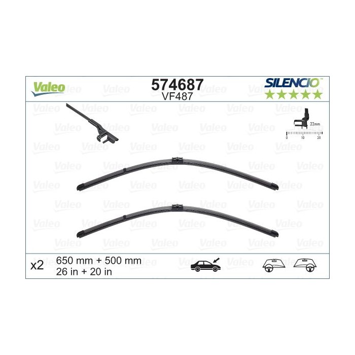 VALEO SILENCIO FLAT BLADE SET Wischblatt 574687