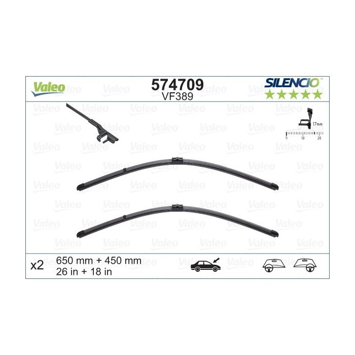 VALEO SILENCIO FLAT BLADE SET Wischblatt 574709