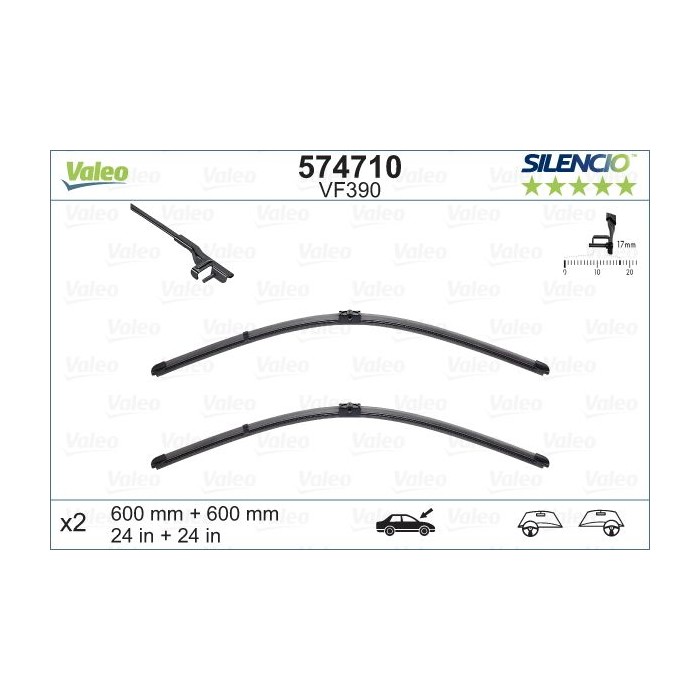 VALEO SILENCIO FLAT BLADE SET Wischblatt 574710
