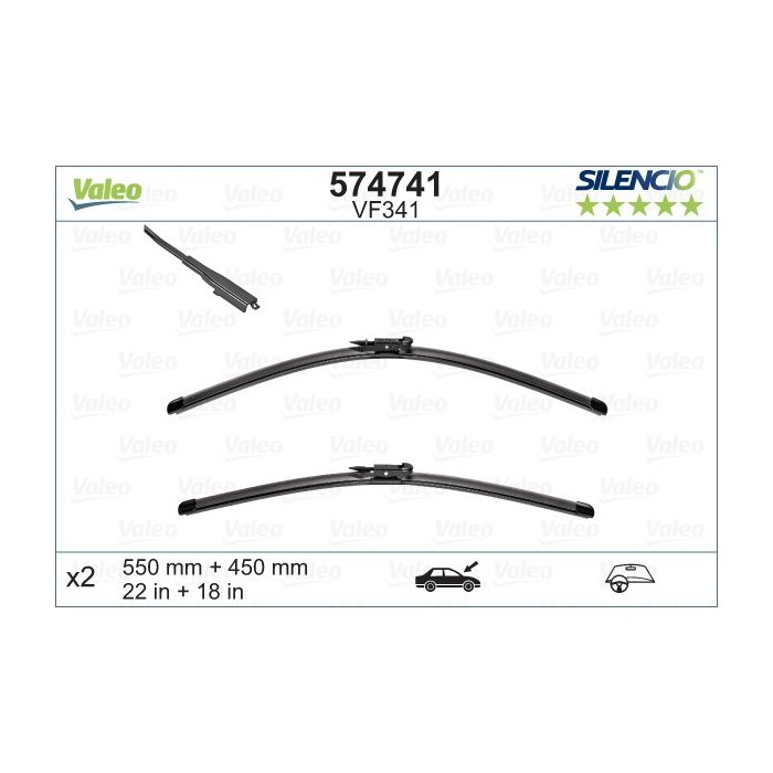 VALEO SILENCIO FLAT BLADE SET Wischblatt 574741