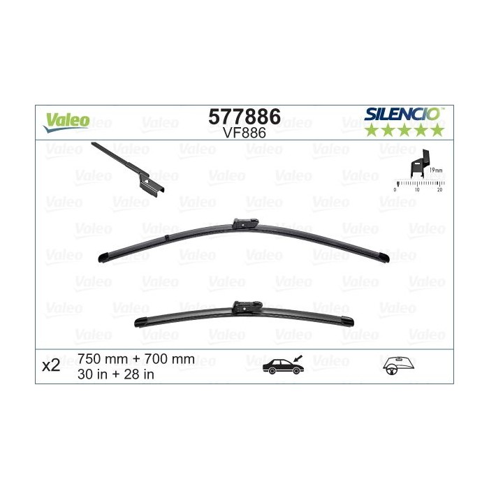 VALEO SILENCIO FLAT BLADE SET Wischblatt 577886
